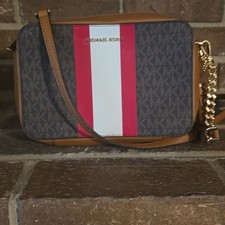 Conjunto Michael KorsJet Bolsa para Câmera Listrada Logotipo Médio Marrom comprar usado  Enviando para Brazil