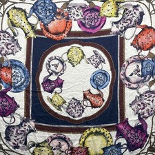 Conjunto quadrado de cachecol Talbots Tea Party porcelana ilustração 44x44 anos 90 comprar usado  Enviando para Brazil