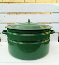 Vintage SOVIÉTICO Década De 1960 Verde Enorme, Gigante, Esmalte Grande Panela, Caçarola com Tampa 20 L comprar usado  Enviando para Brazil