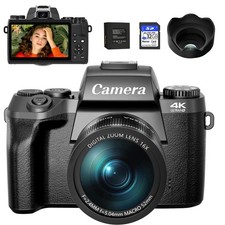 Cámara digital 4k cámaras para fotografía 64MP WiFi pantalla táctil cámara de vlogging... segunda mano  Embacar hacia Mexico