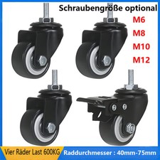 600kg Möbelrollen Schwerlastrollen  Lenkrollen Rollen mit Bremse Ø 40mm-Ø 75mm comprar usado  Enviando para Brazil