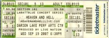 Usado, Ingresso completo Heaven And Hell Live Concert Stub Darien Lakes Nova York PAC 19/09/07 comprar usado  Enviando para Brazil