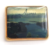 Broche lembrança paisagem vulcânica vintage Açores Açores Ilhas São Miguel Portugal, usado comprar usado  Enviando para Brazil
