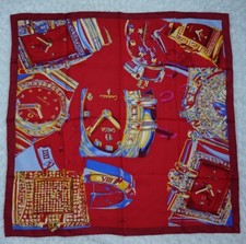 Cachecol de relógio Omega relógios de laxúrio ouro vermelho seda cachecol lenços 90cm comprar usado  Enviando para Brazil