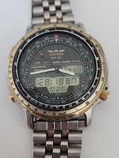 1980's Citizen C080-088506 Wingman relógio masculino 41mm piloto analógico digital funciona comprar usado  Enviando para Brazil