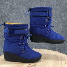 Usado, Botas Libby Edelman Femininas 8 Isoladas Curtas Inverno Bota de Neve Tecido Azul Cunha comprar usado  Enviando para Brazil