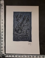 WUNDERKAMMER EXLIBRIS 73 - " VIOLINO " - * REMO WOLF * - X COLOR SIGNED comprar usado  Enviando para Brazil