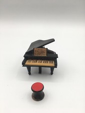 Móveis vintage para casa de bonecas mini piano de cauda e banco, usado comprar usado  Enviando para Brazil