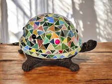 Luminária de mosaico vitral tartaruga ferro fundido luz noturna tartaruga colorida, usado comprar usado  Enviando para Brazil