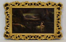 Około 1900–1930. Stary obraz – akt, kąpiący się, olej na płótnie, 66 x 41 cm na sprzedaż Około 1900–1930. Stary obraz – akt, kąpiący się, olej na płótnie, 66 x 41 cm na sprzedaż  PL