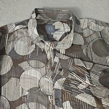 Camisa masculina Armani Exchange grande multicolorida multipadrão casual algodão botão para cima, usado comprar usado  Enviando para Brazil