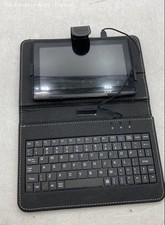 Tablet de ordenador con pantalla táctil negra pequeña con estuche de cuero y teclado segunda mano  Embacar hacia Mexico