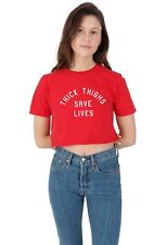 Usado, Camiseta crop top coxas grossas salvar vidas slogan engraçado academia levantamento de peso fitness comprar usado  Enviando para Brazil