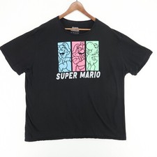Camiseta masculina gráfica Super Mario Bros 3XL preta manga curta gola redonda comprar usado  Enviando para Brazil