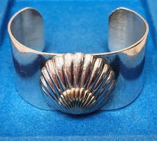 Antigo Bracelete Pierre Cardin prata esterlina e ouro 14K com punho concha - 60,2 g, usado comprar usado  Enviando para Brazil