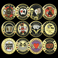 Set 12 Stück Texas Hold'em Chip Vergoldete Münze Casino Poker Sammlung Medaillon comprar usado  Enviando para Brazil