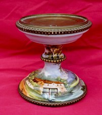 Suporte de porcelana francês pintado à mão Paris display bronze paisagem ribeirinha c 1880 comprar usado  Enviando para Brazil