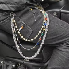 Llavero de cadena tipo billetera con cuentas coloridas para hombre pantalones cadena para mujer correa hágalo usted mismo segunda mano  Embacar hacia Mexico