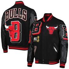 Jaqueta masculina preta padrão Chicago Bulls MashUp Varsity lã Varsity comprar usado  Enviando para Brazil