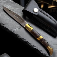 Faca de bolso vintage Laquiole lâmina cabo de madeira bainha de couro saca-rolhas masculina comprar usado Faca de bolso vintage Laquiole lâmina cabo de madeira bainha de couro saca-rolhas masculina comprar usado  Enviando para Brazil