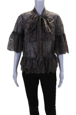 Blusa Robert Rodriguez Black Label feminina de renda manga curta roxa tamanho 6 comprar usado  Enviando para Brazil