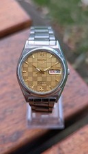 1990 Seiko 5 relógio automático mostrador dourado brilhante todo original 21 jóias para ele/ela, usado comprar usado  Enviando para Brazil