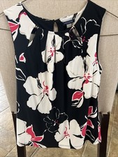 Usado, Blusa feminina Tommy Hilfiger stretch sem mangas floral preta rosa G comprar usado  Enviando para Brazil