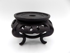 Vaso vintage redondo asiático oriental preto esculpido madeira planta vaso suporte base de exibição comprar usado  Enviando para Brazil