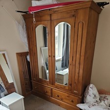 Wooden double wardrobe for sale  BURY ST. EDMUNDS