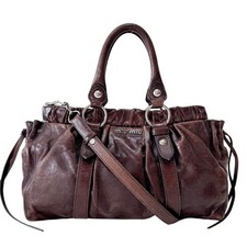 Bolsa de ombro/alça de couro marrom MIU MIU Vitello Bauletto, usado comprar usado  Enviando para Brazil