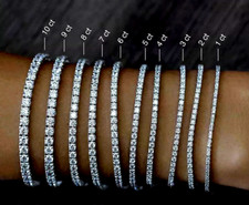 Usado, Pulseira de tênis feminina ouro amarelo branco 14k sobre diamante de corte redondo criado em laboratório comprar usado  Enviando para Brazil