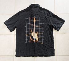 Camisa havaiana média masculina Tori Richard guitarra preta manga curta acampamento comprar usado  Enviando para Brazil