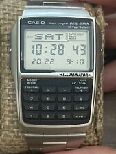 Casio Multi Lingual Banco de Dados 44mm Caixa de Aço Inoxidável e Relógio de Pulseira... comprar usado  Enviando para Brazil