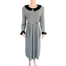 Vestido vintage anos 80 Jessica Howard Houndstooth manga longa colarinho Peter Pan XL 16 comprar usado  Enviando para Brazil