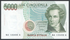 Banconota italia 5000 usato  Correggio