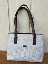 Bolsa tote feminina Victor Hugo vintage monograma lona. Creme/branco, usado comprar usado  Enviando para Brazil