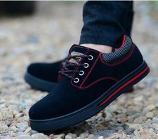Sapatos de segurança masculinos de couro biqueira de aço botas de trabalho anti-perfuração para trabalhar/diariamente comprar usado  Enviando para Brazil