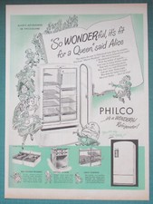 1948 Philco anúncio impresso geladeira Alice no País das Maravilhas Philcoland comprar usado  Enviando para Brazil