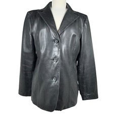Blazer feminino Siena casaco de couro 12 preto couro macio 3 bolsos com botões comprar usado Blazer feminino Siena casaco de couro 12 preto couro macio 3 bolsos com botões comprar usado  Enviando para Brazil