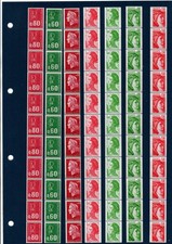 TIMBRES ROULETTES 7  BANDES DE 11 TIMBRES AVEC 2 N° ROUGE PAR BANDE . NEUFS ** comprar usado  Enviando para Brazil