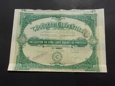 Chocolat carpentier. obligatio d'occasion  Tournefeuille
