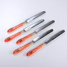 Usado, Vitoriano Antigo Prata veyrat Tingida Rosa Osso De Facas De Mesa monogramed 5pcs 8" comprar usado  Enviando para Brazil