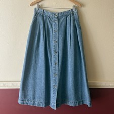 Saia jeans vintage Gloria Vanderbilt maxi azul 100% algodão feminina 12 comprar usado  Enviando para Brazil