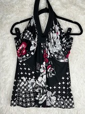 Blusa blusa prateleira sutiã floral White House Black Market tamanho L estilo halter comprar usado  Enviando para Brazil