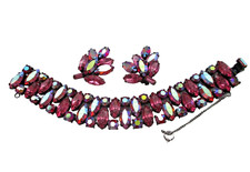 Pulseira e brincos de strass de cranberry Regency comprar usado  Enviando para Brazil