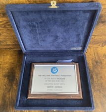 Placa de Delegado de Futebol da UEFA Grécia x Geórgia 2010 – Presente Helênico FA – Rara, usado comprar usado  Enviando para Brazil