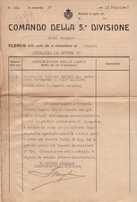 Wwi 1918 documento usato  Albenga