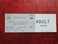 Używany, KOMPLETNY BILET 2006/2007 MANCHESTER CITY - MANCHESTER UNITED CARLING CUP SEMI na sprzedaż  PL