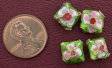 QUATRO TRAVESSEIRO PUFF QUADRADO VERDE 9MM CONTAS CLOISONNE comprar usado QUATRO TRAVESSEIRO PUFF QUADRADO VERDE 9MM CONTAS CLOISONNE comprar usado  Enviando para Brazil