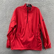 Usado, Quebra-vento Adidas Golf 1/4 zíper masculino grande à prova de clima vermelho pista ventilada comprar usado  Enviando para Brazil